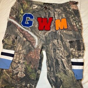 Camouflage Cargo Pants with Patchwork